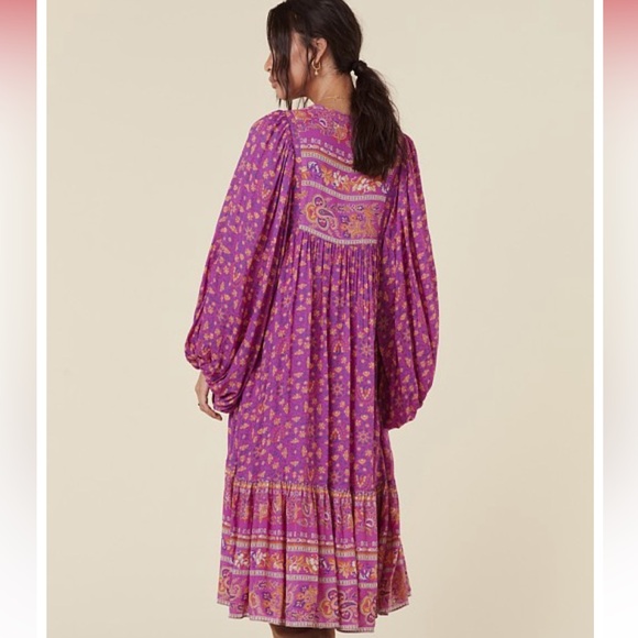 Spell and The Gypsy Collective Madame Peacock Boho Dress Boysenberry NWT! - Picture 5 of 8
